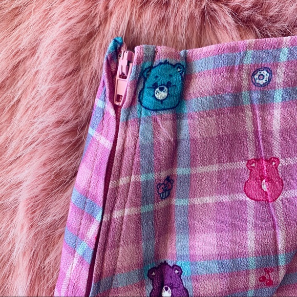 New Care Bears x Dolls Kill Plaid Mini Skirt - Picture 3 of 4
